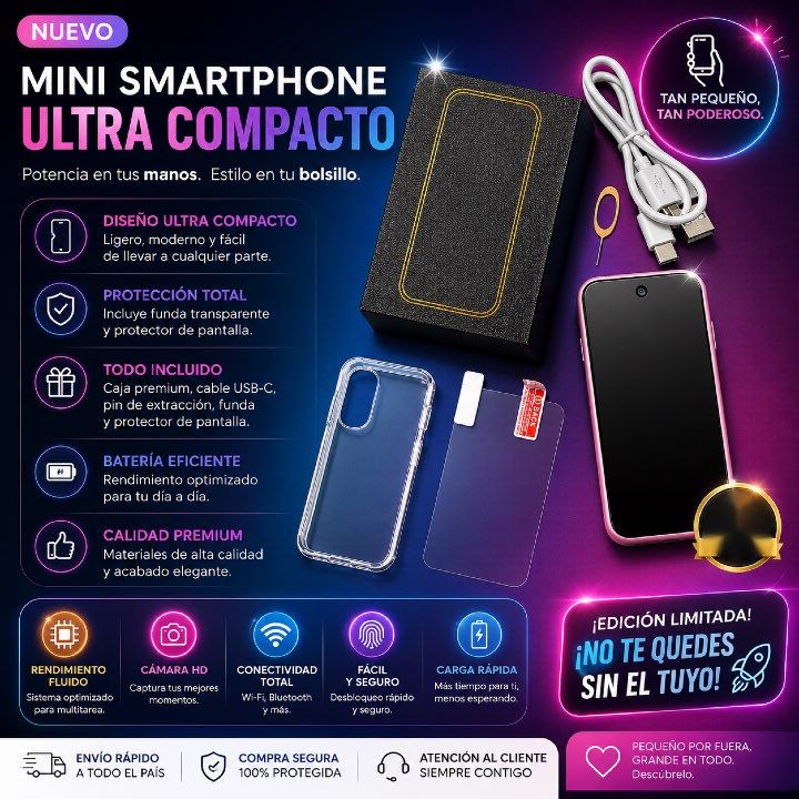 📱 Mini Smartphone XS19 Pro + Funda Gratis y Envío Gratis ✅