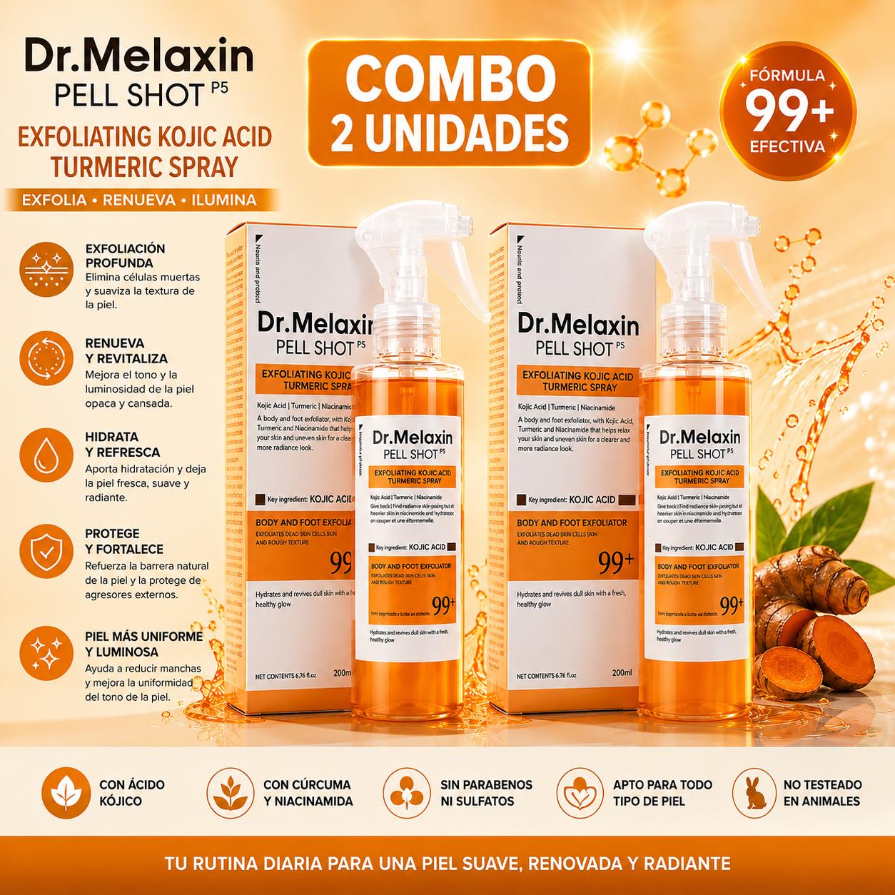 Exfoliante Melaxin - Para Aclarar Partes Oscuras - Fórmula Cúrcuma
