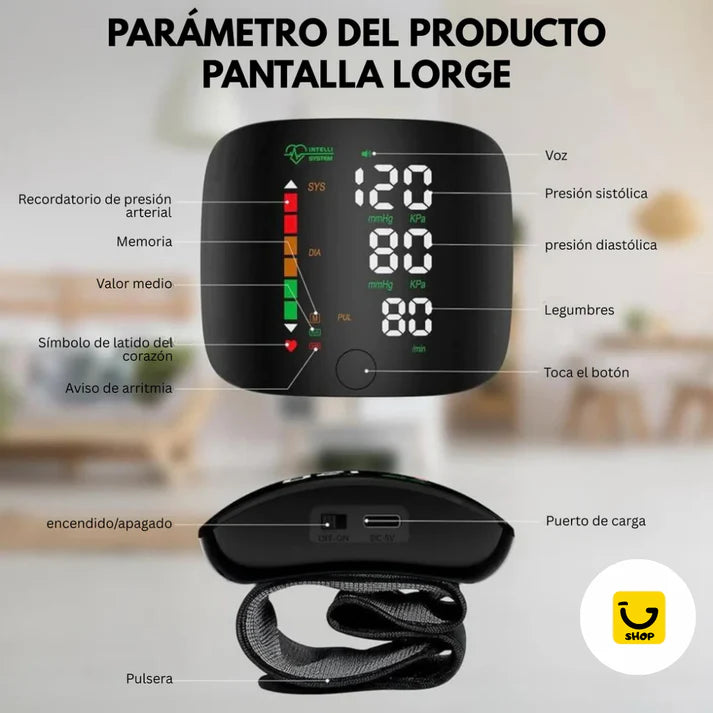 Tensiómetro Digital de Muñeca Recargable