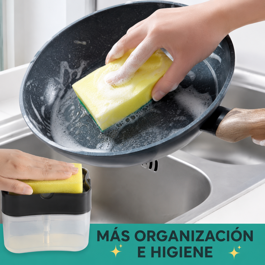 🧼 Dispensador de Jabón 2 en 1 + Esponja